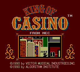 King of Casino title screen for PC Engine